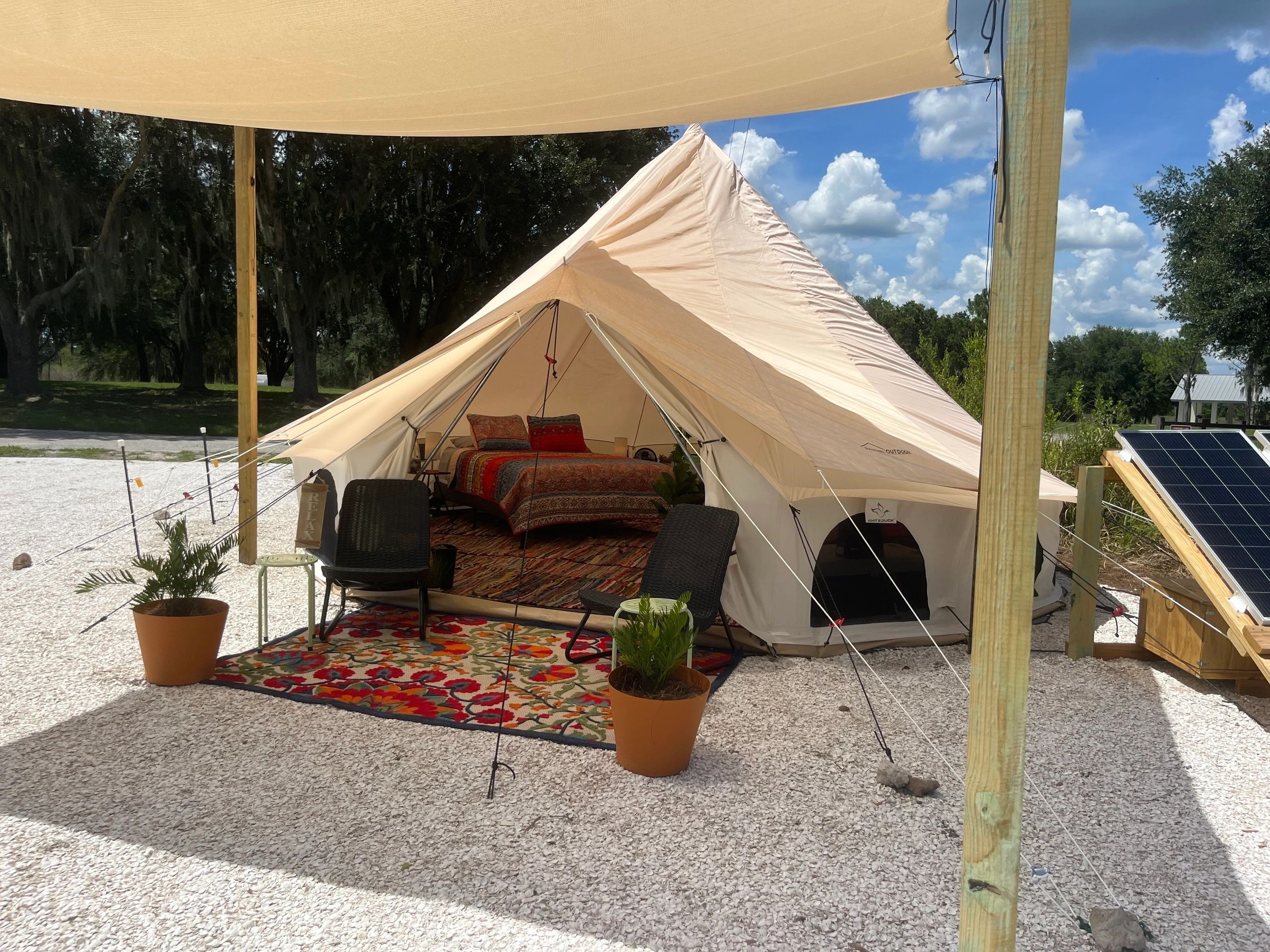 Glamping at Comfy Camping Glamping Rentals at Alafia River State Park