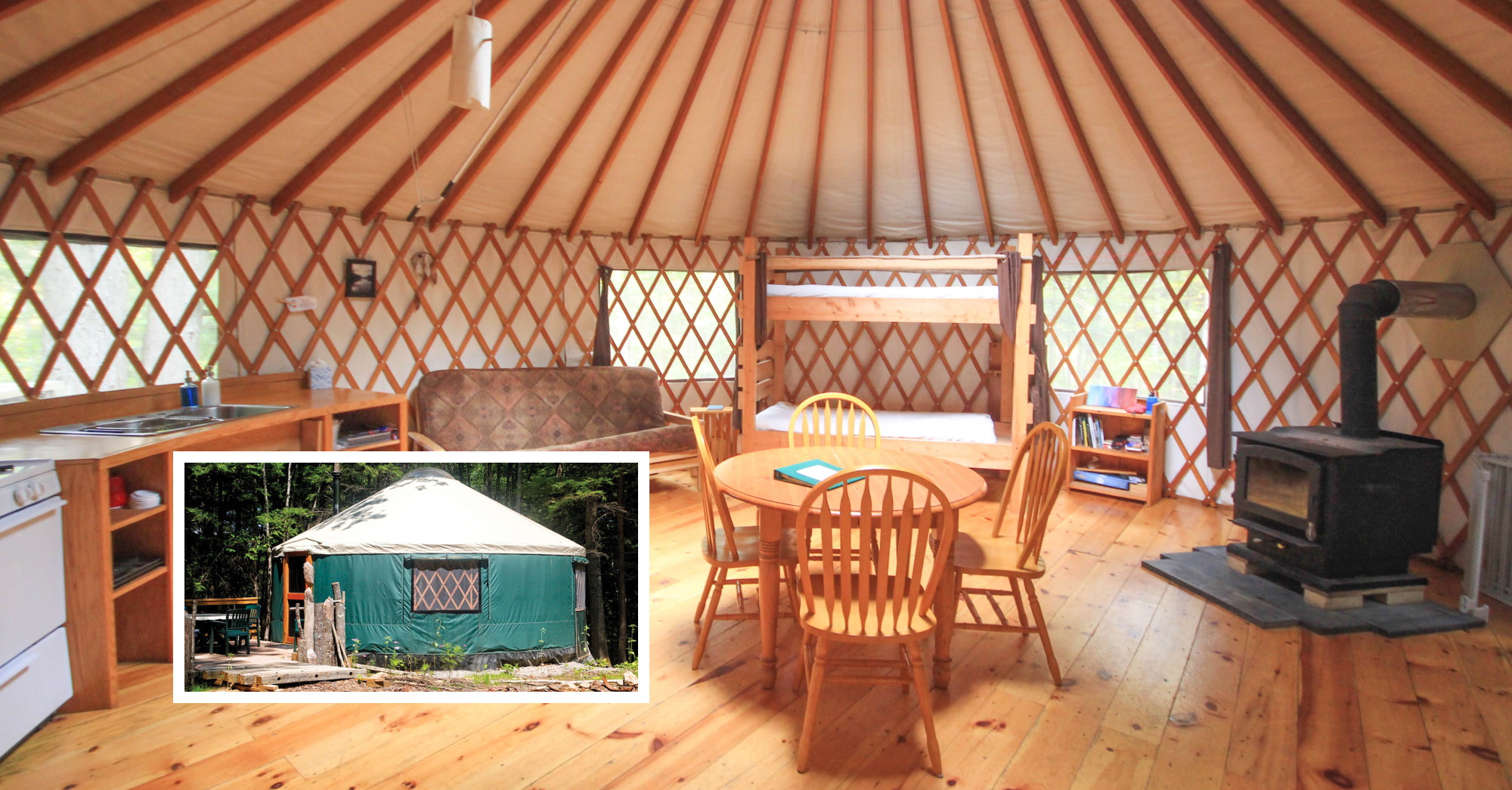 Glamping at Maine Forest Yurts