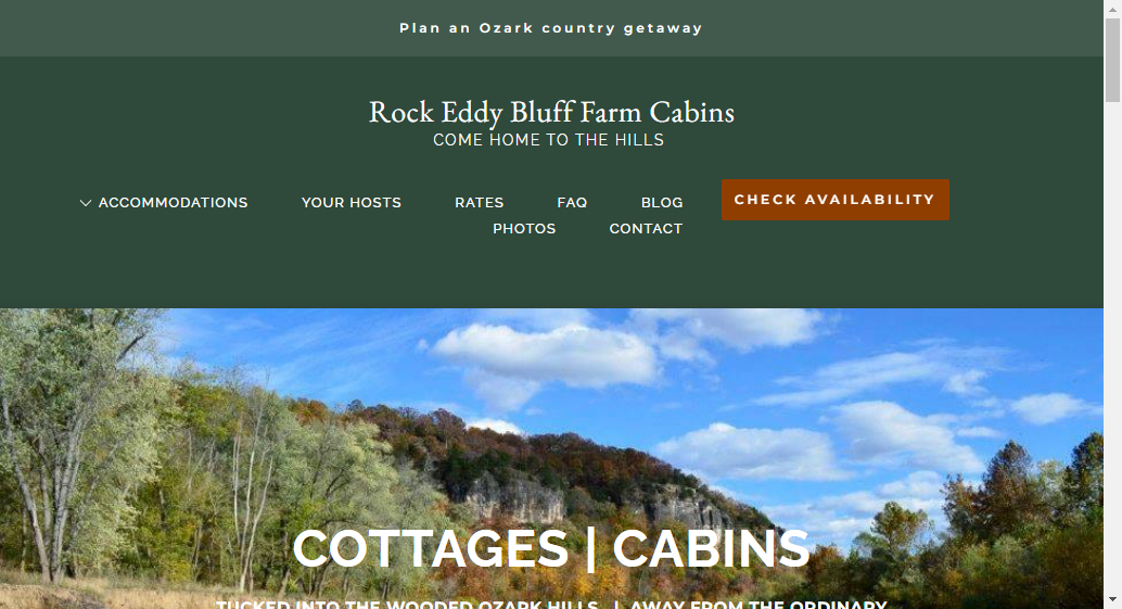 Glamping at Rock Eddy Bluff Farm Cabins