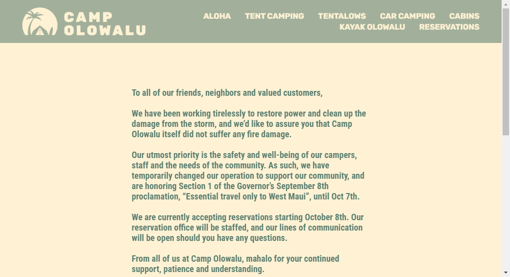 Glamping at Camp Olowalu