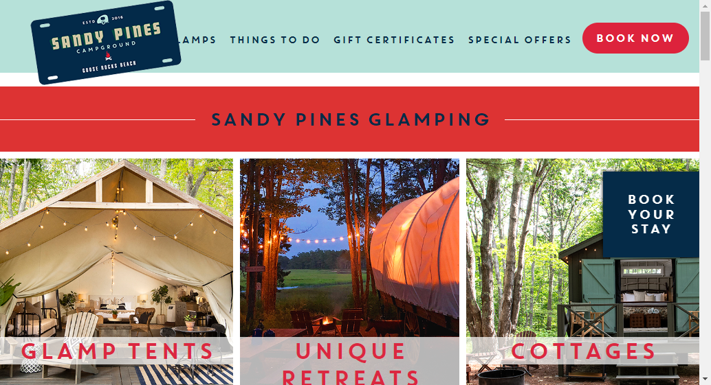 Glamping at Sandy Pines Campground