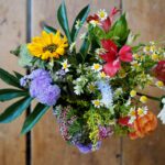 Pressed flowers arrangement